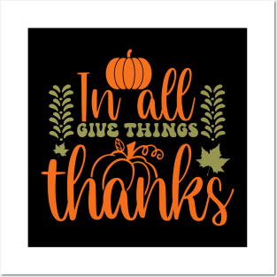 In all give things thanks design Posters and Art